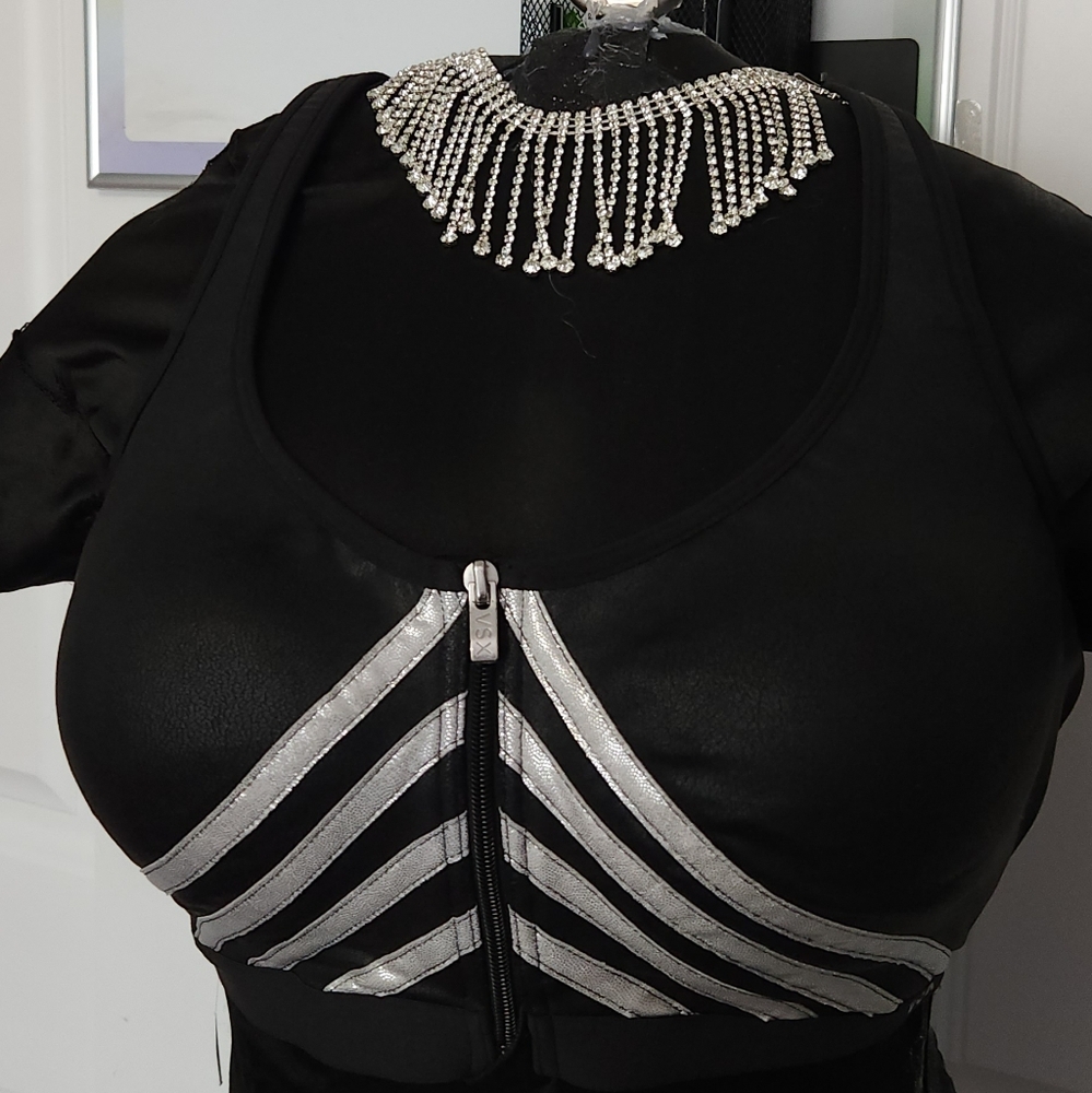 Black and Silver Embellished Top